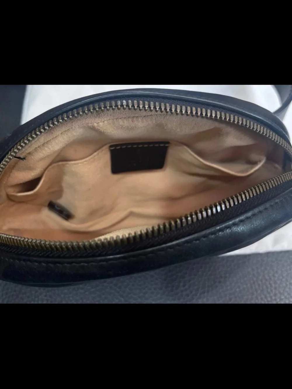 Gucci Black Chevron Quilted Leather Belt Bag with Gold GG